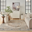 Nourison Home Astra Machine Washable 8' x 10' Fabric Ivory Blue Area Rug