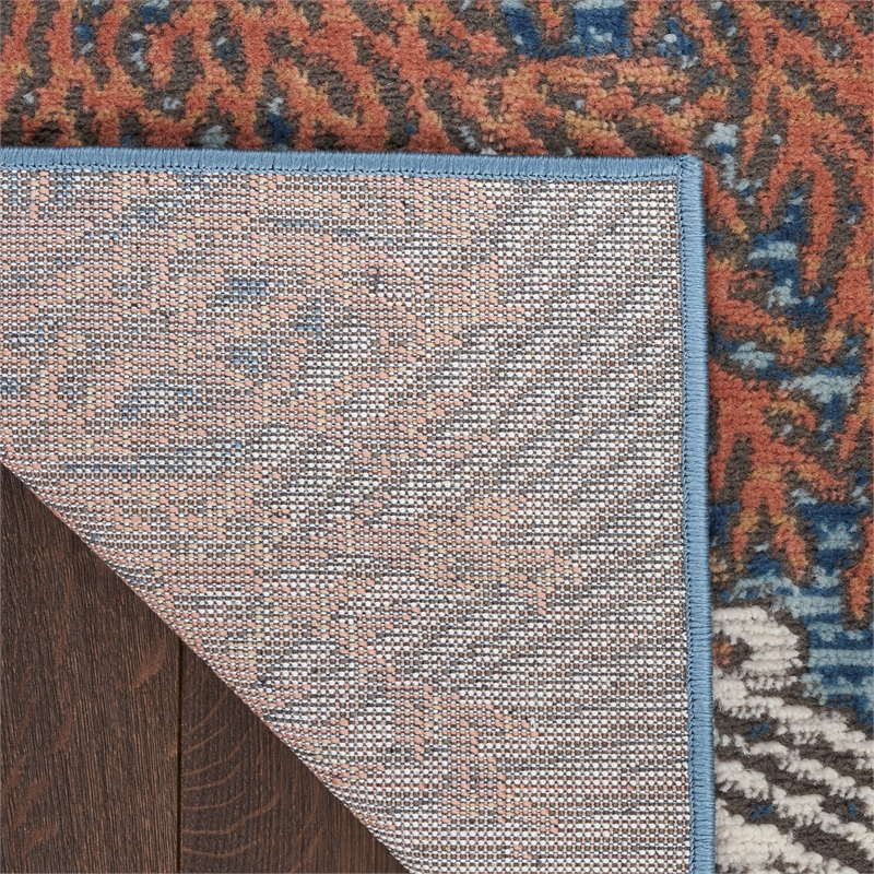 Nourison Pompeii 6' x 9' Blue Multicolor Fabric Nautical & Beach Area Rug