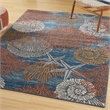 Nourison Pompeii 6' x 9' Blue Multicolor Fabric Nautical & Beach Area Rug