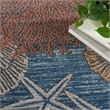 Nourison Pompeii 6' x 9' Blue Multicolor Fabric Nautical & Beach Area Rug
