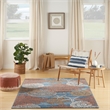 Nourison Pompeii 6' x 9' Blue Multicolor Fabric Nautical & Beach Area Rug