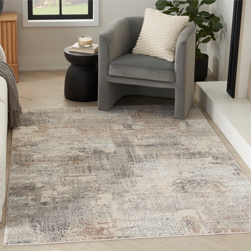 Nourison Home Eco-Friendly 5' x 7' Fabric Beige Grey Area Rug