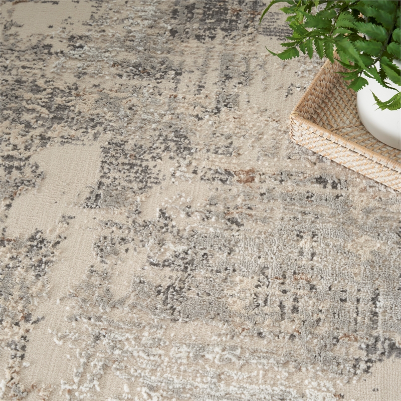Nourison Home Eco-Friendly 5' x 7' Fabric Beige Grey Area Rug