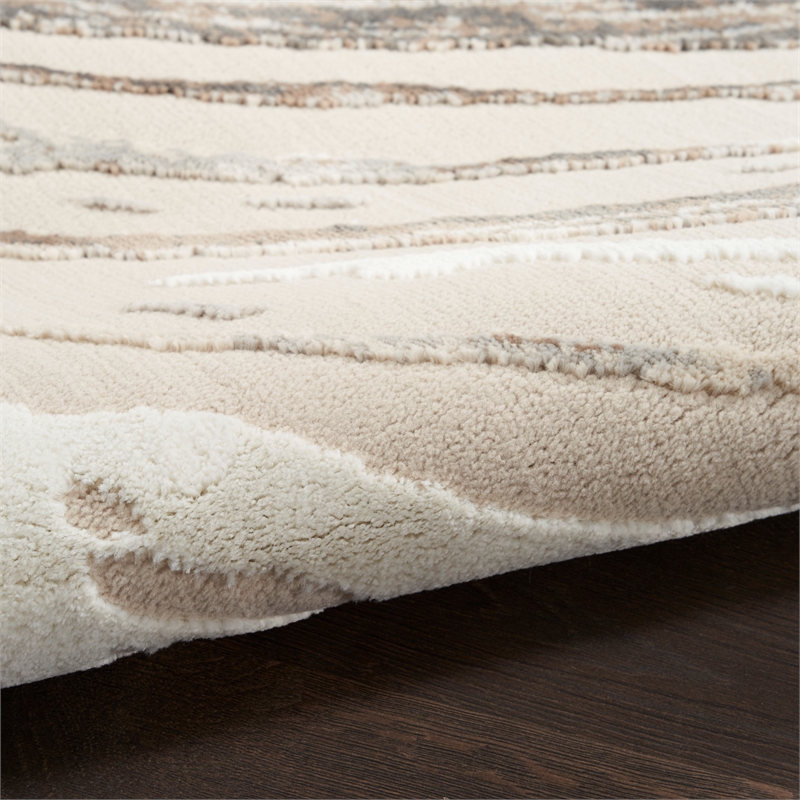 Nourison Home Eco-Friendly 5' x 7' Fabric Beige Grey Area Rug