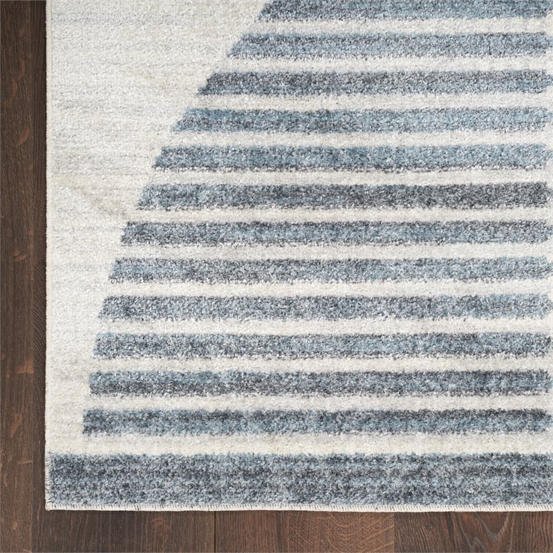Nourison Home Astra Machine Washable 6' Runner Fabric Ivory Blue Area Rug