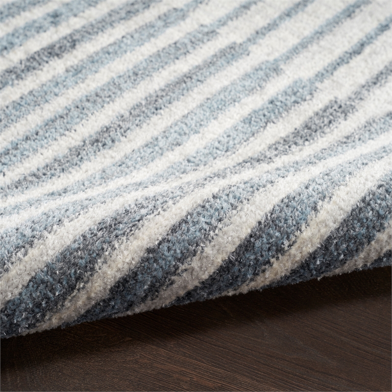 Nourison Home Astra Machine Washable 6' Runner Fabric Ivory Blue Area Rug