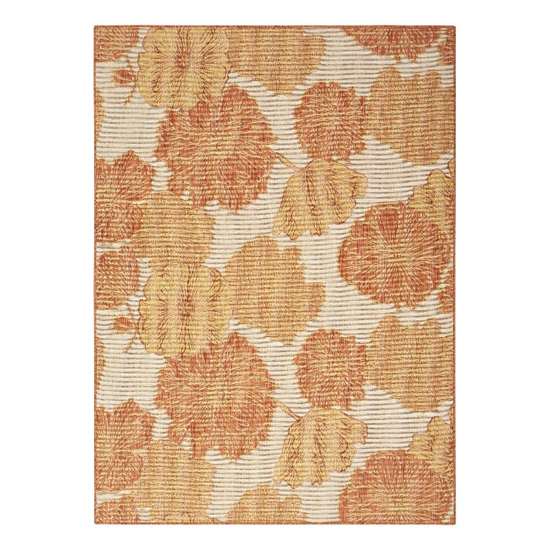 Nourison Home Garden Oasis 4' x 6' Fabric Coral Area Rug