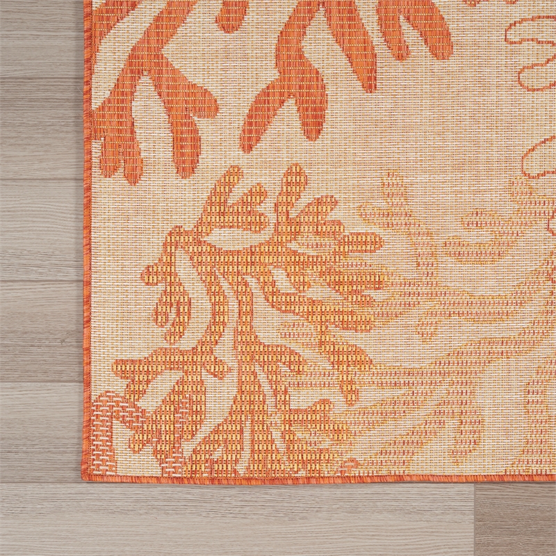 Nourison Home Garden Oasis 4' x 6' Fabric Coral Area Rug
