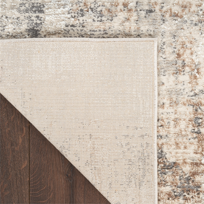 Nourison Home Eco-Friendly 9' x 12' Fabric Beige Grey Area Rug