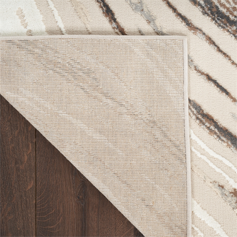 Nourison Home Eco-Friendly 9' x 12' Fabric Beige Grey Area Rug