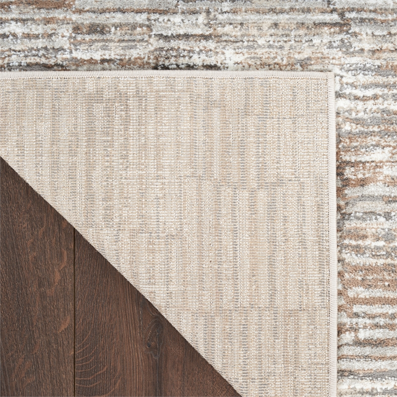 Nourison Home Eco-Friendly 9' x 12' Fabric Ivory Mocha Area Rug