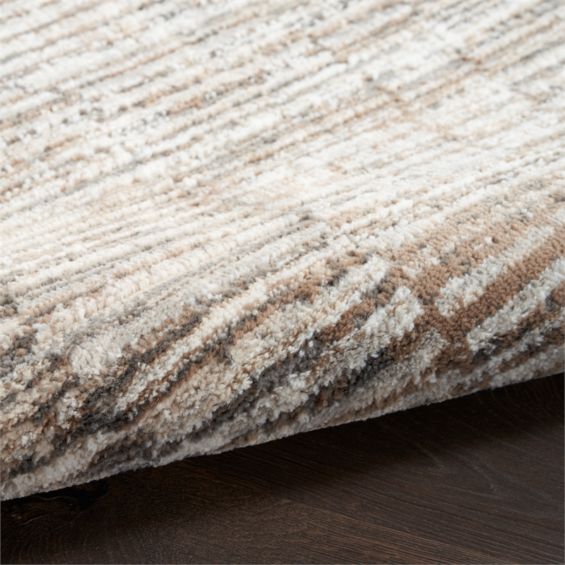 Nourison Home Eco-Friendly 9' x 12' Fabric Ivory Mocha Area Rug