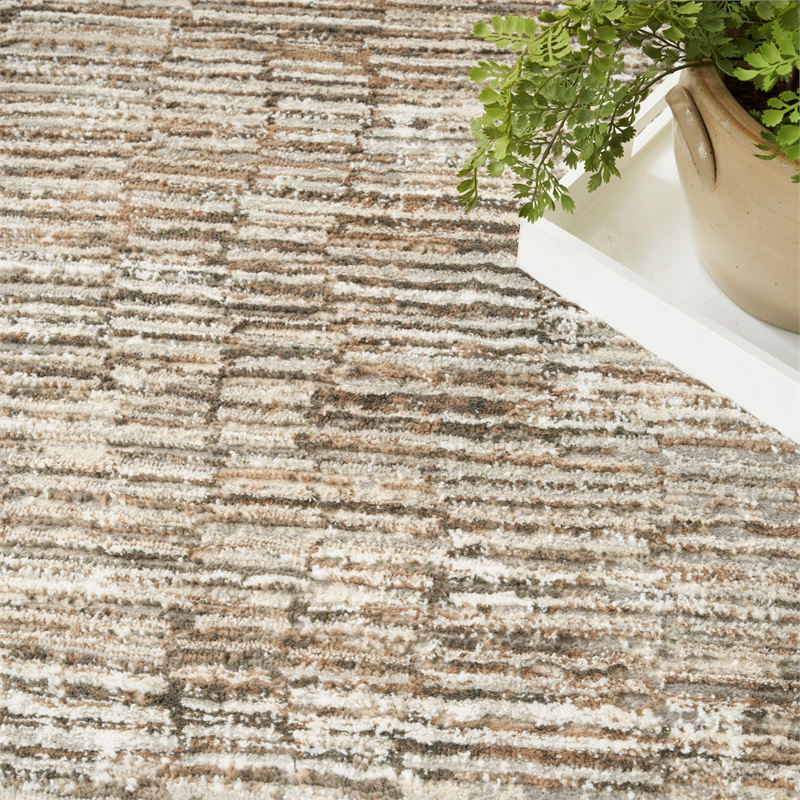 Nourison Home Eco-Friendly 9' x 12' Fabric Ivory Mocha Area Rug