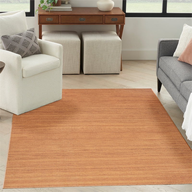 Nourison Home Washable Essentials 5' x 7' Fabric Copper Area Rug