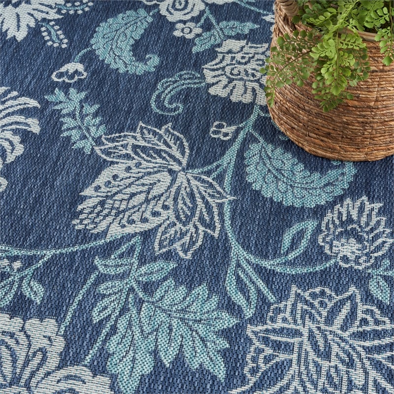 Nourison Home Garden Oasis 6' x 9' Fabric Navy Area Rug