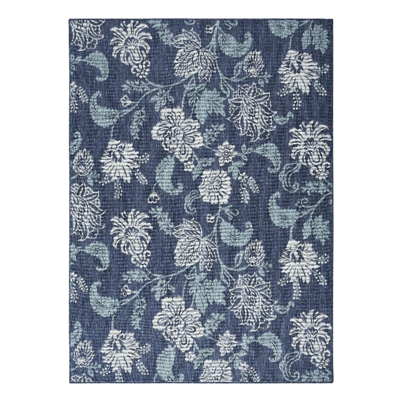 Nourison Home Garden Oasis 6' x 9' Fabric Navy Area Rug