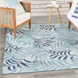 Nourison Home Garden Oasis 6' x 9' Fabric Blue Area Rug