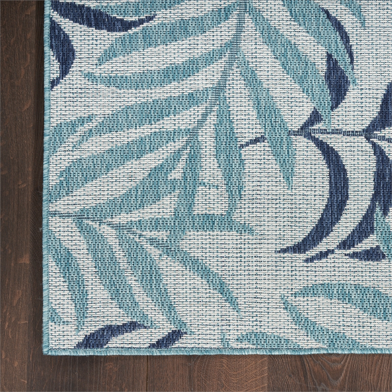 Nourison Home Garden Oasis 6' x 9' Fabric Blue Area Rug