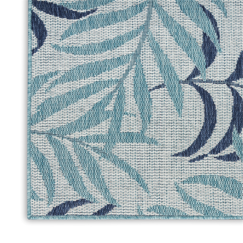 Nourison Home Garden Oasis 6' x 9' Fabric Blue Area Rug