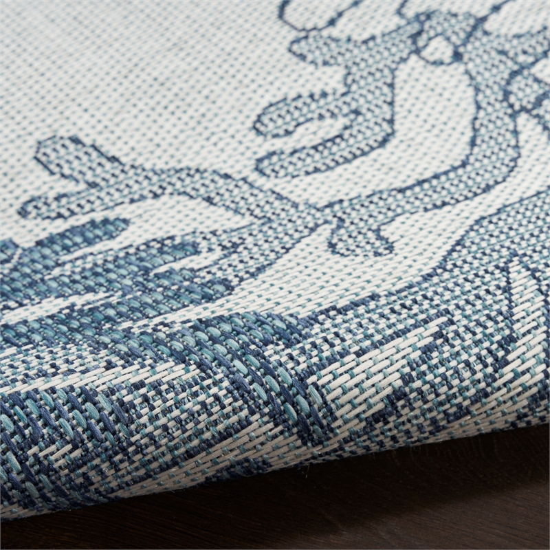 nourison home garden oasis 6' x 9' fabric blue area rug