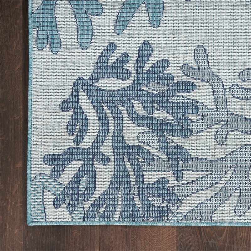 nourison home garden oasis 6' x 9' fabric blue area rug