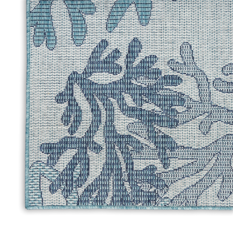 nourison home garden oasis 6' x 9' fabric blue area rug