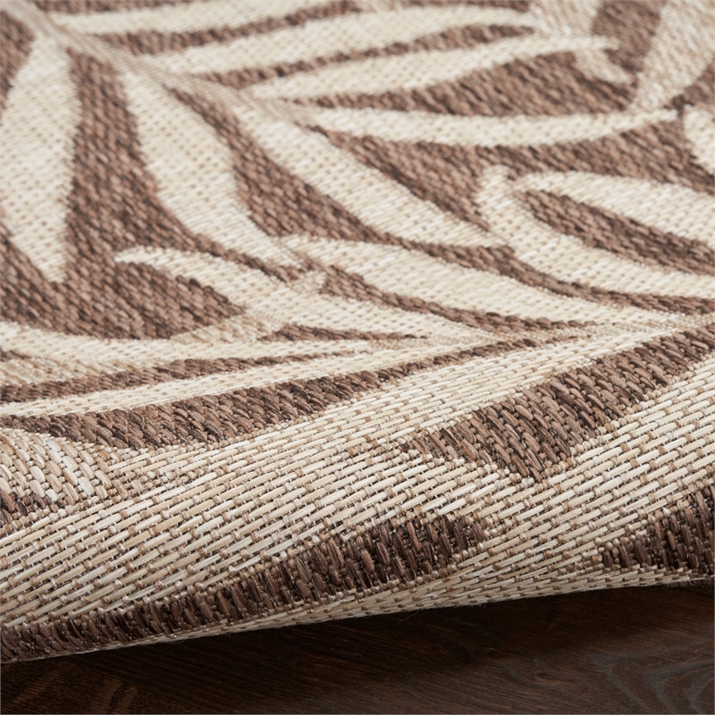 nourison home garden oasis 6' x 9' fabric mocha area rug