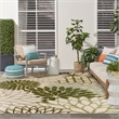 Nourison Aloha 10' x 14' Ivory Green Fabric Tropical Area Rug (10' x 14')