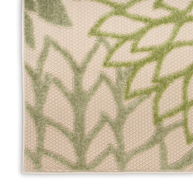 Nourison Aloha 10' x 14' Ivory Green Fabric Tropical Area Rug (10' x 14')