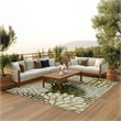 Nourison Aloha 10' x 14' Ivory Green Fabric Tropical Area Rug (10' x 14')
