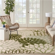 Nourison Aloha 10' x 14' Ivory Green Fabric Tropical Area Rug (10' x 14')