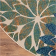 Nourison Aloha 8' x Round Blue Green Fabric Tropical Area Rug (8' Round)