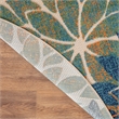 Nourison Aloha 8' x Round Blue Green Fabric Tropical Area Rug (8' Round)