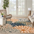 Nourison Aloha 8' x 11' Blue Green Fabric Tropical Area Rug (8' x 11')
