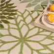 Nourison Aloha 5' x 8' Ivory Green Fabric Tropical Area Rug (5' x 8')