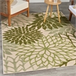 Nourison Aloha 5' x 8' Ivory Green Fabric Tropical Area Rug (5' x 8')