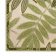 Nourison Aloha 10' x 14' Ivory Green Fabric Outdoor Area Rug (10' x 14')