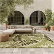 Nourison Aloha 10' x 14' Ivory Green Fabric Outdoor Area Rug (10' x 14')