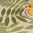 Nourison Aloha 10' x 14' Ivory Green Fabric Outdoor Area Rug (10' x 14')