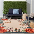 Nourison Aloha 9' x 12' Ivory Multicolor Fabric Outdoor Area Rug (9' x 12')