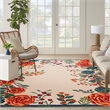 Nourison Aloha 9' x 12' Ivory Multicolor Fabric Outdoor Area Rug (9' x 12')