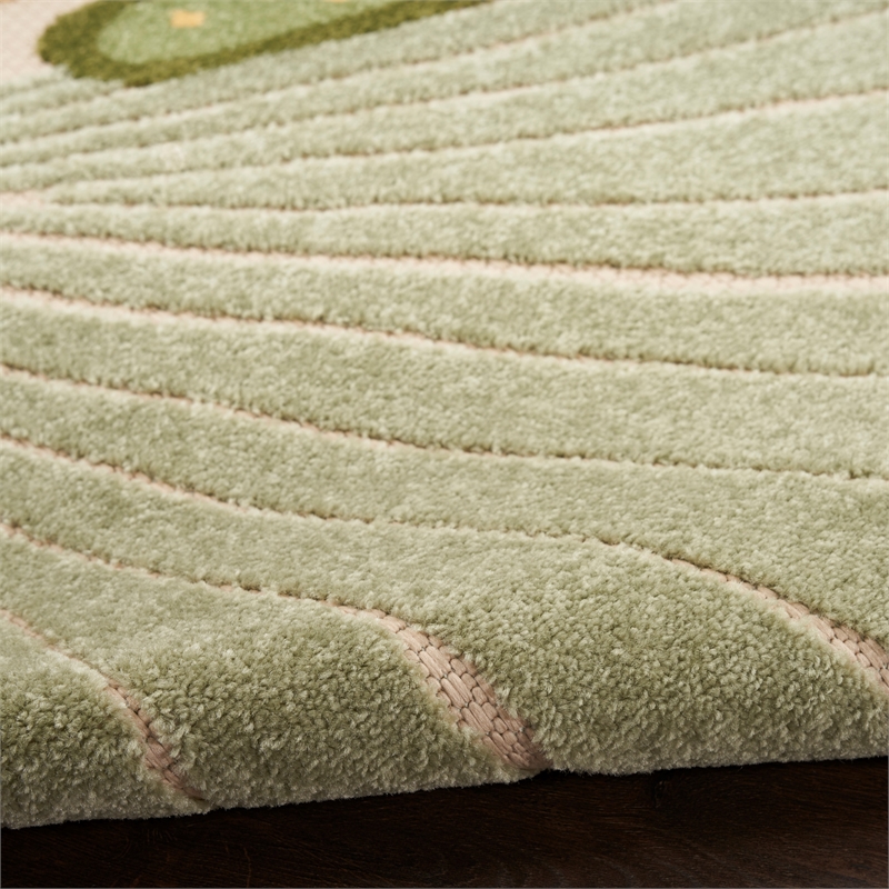 Nourison Aloha 6' x 9' Green Yellow Fabric Outdoor Area Rug (6' x 9')