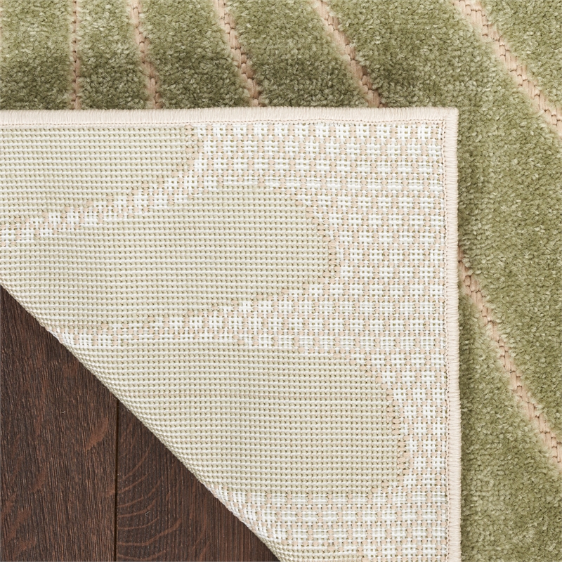 Nourison Aloha 6' x 9' Green Yellow Fabric Outdoor Area Rug (6' x 9')