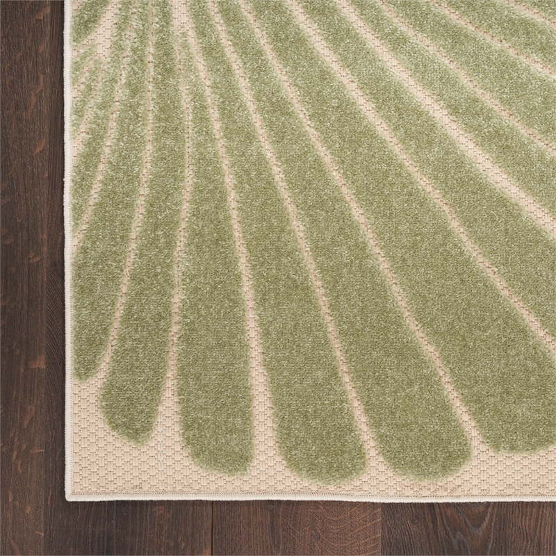 Nourison Aloha 6' x 9' Green Yellow Fabric Outdoor Area Rug (6' x 9')