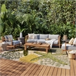 Nourison Aloha 9' x 12' Green Yellow Fabric Outdoor Area Rug (9' x 12')
