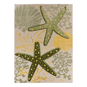 Nourison Aloha 9' x 12' Green Yellow Fabric Outdoor Area Rug (9' x 12')