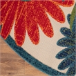 Nourison Aloha 8' x Round Ivory Multicolor Fabric Outdoor Area Rug (8' Round)