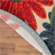 Nourison Aloha 8' x Round Ivory Multicolor Fabric Outdoor Area Rug (8' Round)