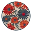 Nourison Aloha 8' x Round Ivory Multicolor Fabric Outdoor Area Rug (8' Round)