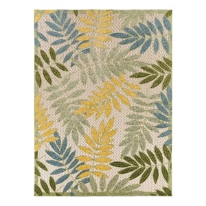 Nourison Aloha 9' x 12' Green Multicolor Fabric Outdoor Area Rug (9' x 12')